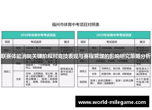 联赛体能消耗关键阶段对竞技表现与赛程管理的影响研究策略分析